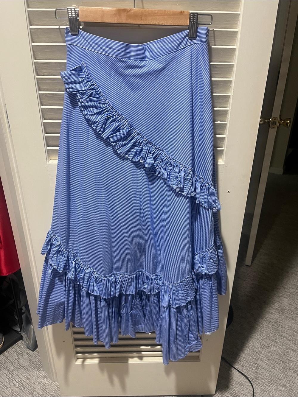 Chicwish Light Blue Striped Ruffle High-Low Skirt - Picture 2 of 2